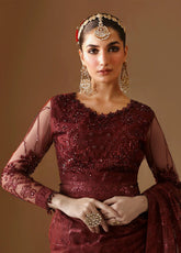 Reena By Alizeh Embroidered Chiffon 3 Piece Unstitched Suit AFB24RWV3 D-02 GULAB